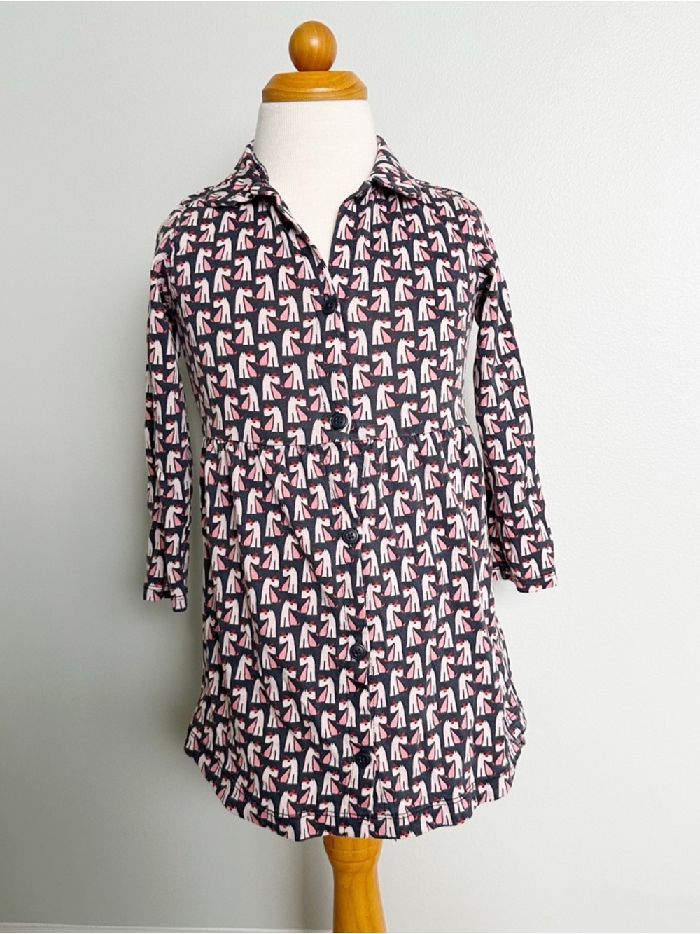 Tea Collection Scottie Dog Print Collared Shirt Dress
